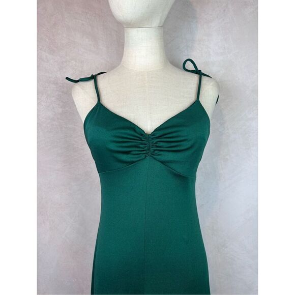 Vintage 1960s 1970s Sax Fifth Evening Gown Dress Emerald Green - Picture 3 of 14